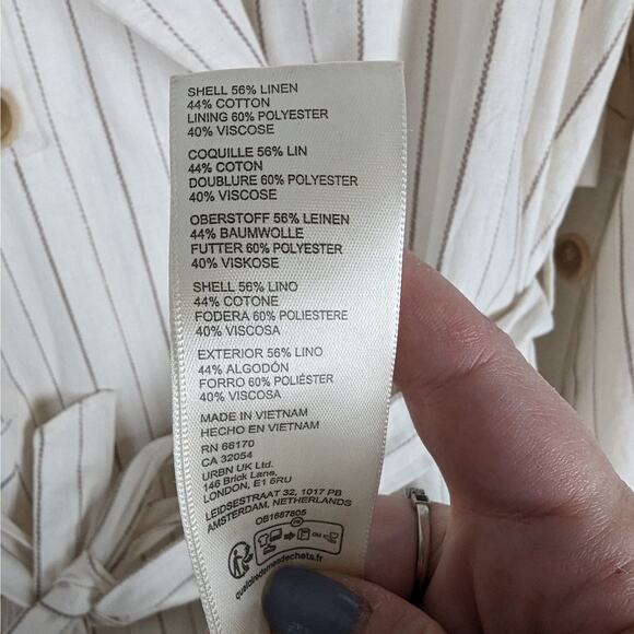 We The Free Free People Melia Mac Linen Blend Trench Long Coat Size Medium NWOT - Picture 11 of 12